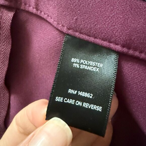 Torrid Cropped Trouser Pant with Waist Tie in Burgundy Size 16 - Picture 8 of 8